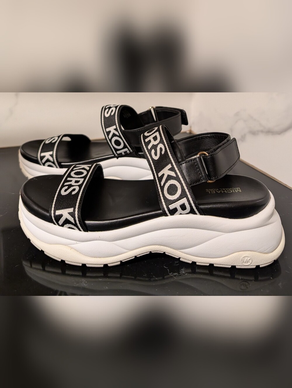Michael Kors Peggy Sport Platform Sandals Size 8.5 Used Exc - Picture 5 of 10